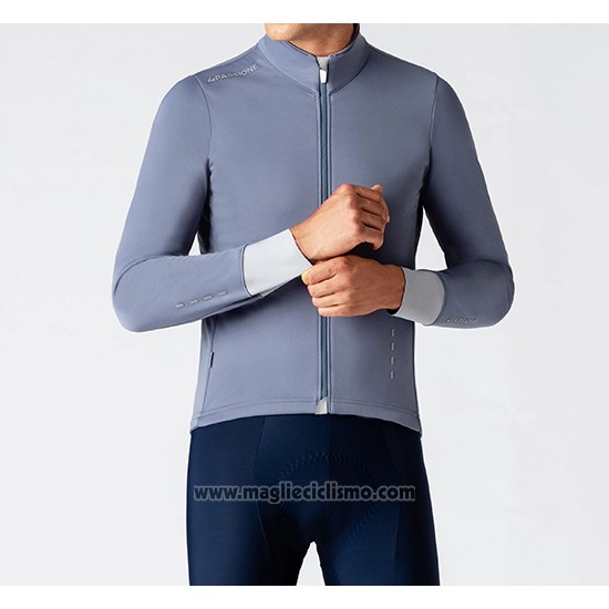 2019 Abbigliamento Ciclismo La Passione Grigio Bianco Manica Lunga e Salopette